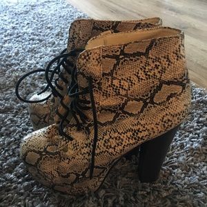 Snake Print Booties (Size 5.5-6)